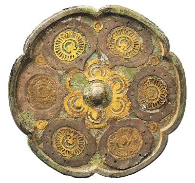 唐代金银平脱宝相纹葵花铜镜