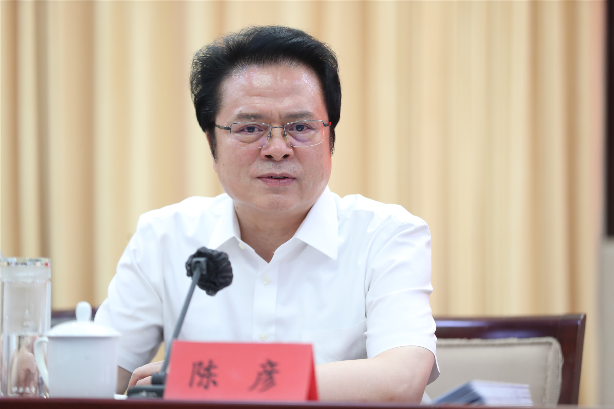 凤凰彩票党组成员、副主席陈彦主持会议