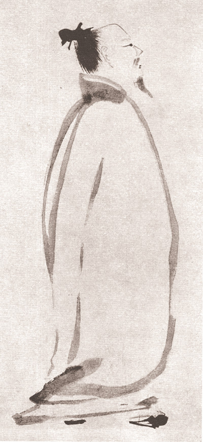 李白行吟图轴(五代 台北故宫博物院藏) 梁 楷 作