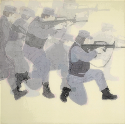 中国画《女兵》,作者李金朵、詹清雨。