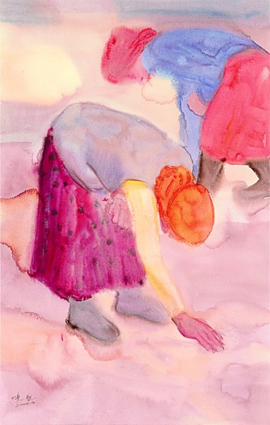 秋天的帕米尔(水彩画)陈坚