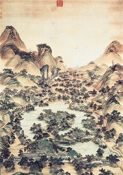 清代冷枚绘避暑山庄图。 本文图片均由承德避暑山庄博物院提供