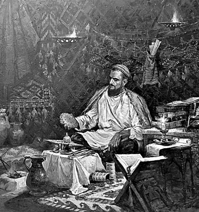 作品描绘的是马赫图姆库里制作手工艺品。戴桂菊摄/光明图片