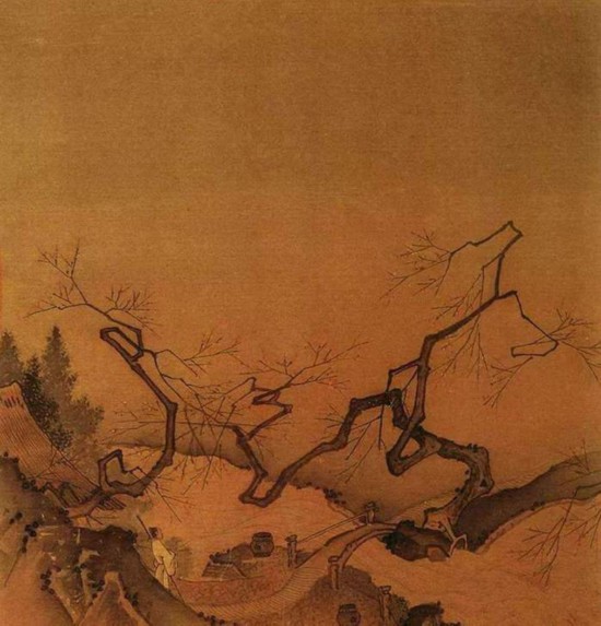 南宋 李唐《策杖探梅图》