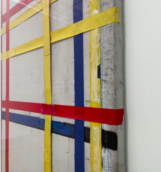 蒙德里安,《纽约城一号》(侧面局部),1941年,布面油画和纸